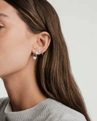 DÃ´me Figure Pearl Hoops-18k Gold Vermeil / Pearl