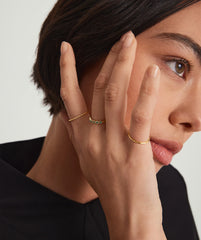 Bezel Emerald Half Eternity Band-14k Yellow Gold / Emerald / 9