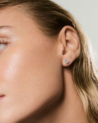 Piercing Studio - Single Lab Grown Diamond Petal Stud-14k White Gold / Lab Grown Diamond