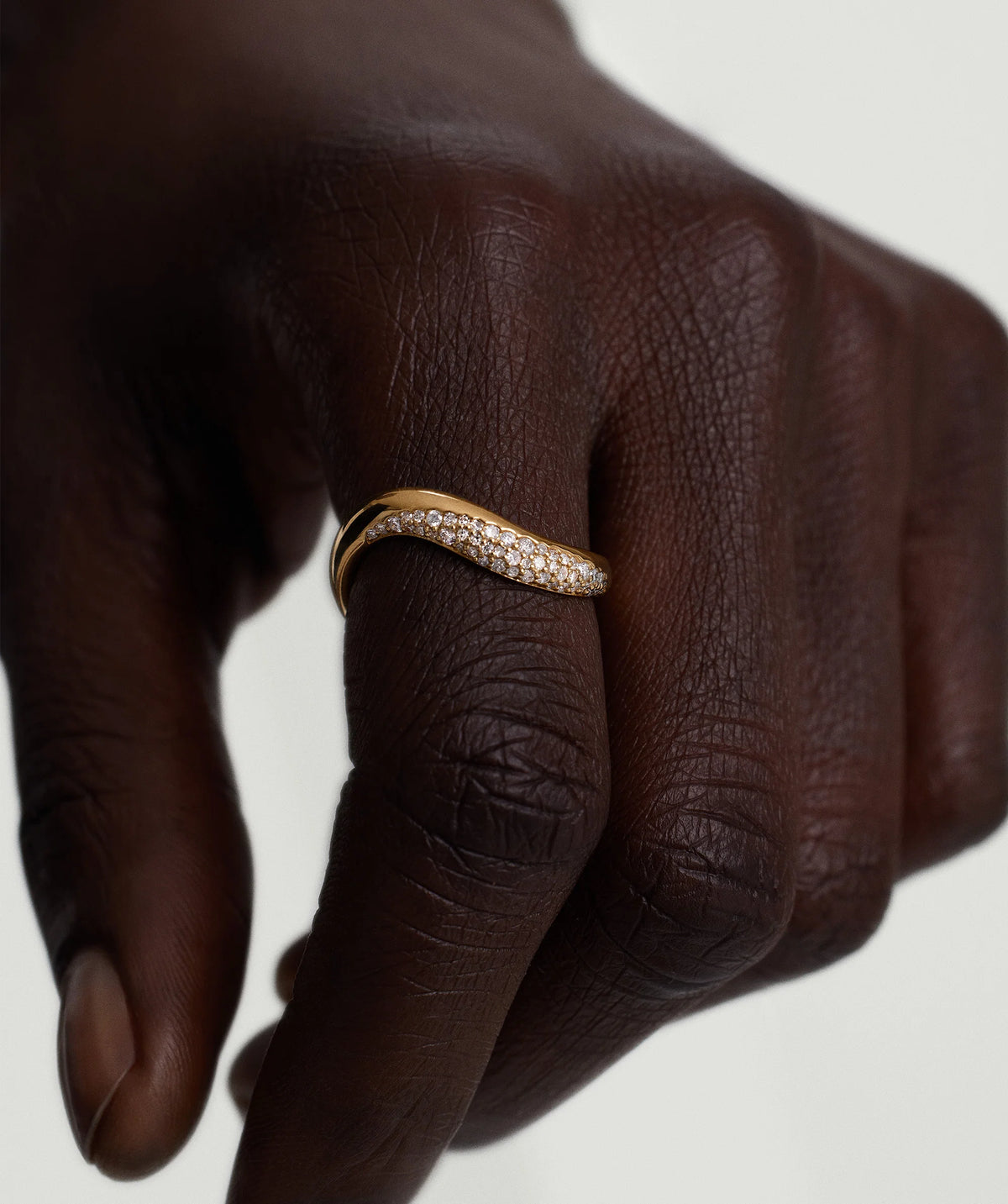 DÃ´me Figure Diamond Dipped Ring-14k Yellow Gold / Natural Diamond / 4