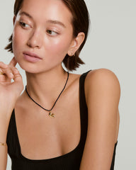 Fortune Favors Charm Necklace-Black Spinel