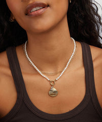 Pearl Charm Necklace-18k Gold Vermeil / Pearl / 18 inches