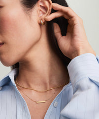 Engravable Bar Necklace-14k Yellow Gold / 16-18 inches