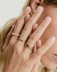Aurora Lab Grown Sapphire Eternity Ring-Sterling Silver / Lab Grown White Sapphire / 10