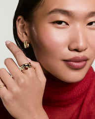 DÃ´me Figure Balance Ring-18k Gold Vermeil / Lab Grown White Sapphire / 8