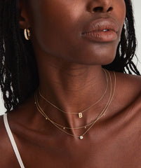 Large Diamond Necklace-14k Yellow Gold / Natural Diamond / 16-18 inches