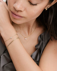 Lotus Bracelet-18k Gold Vermeil / Lab Grown Sapphire / 6-7 inches