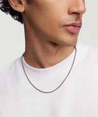 2.4mm Wheat Chain Necklace-Oxidized Sterling Silver / 20 inches