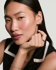 Tennis Double Hoops-Sterling Silver / Lab Grown Sapphire