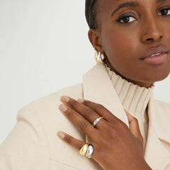 Mixed Tube Ring-Sterling Silver, 18k Gold Vermeil / 5