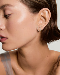 Interconnected Loop PavÃ© Diamond Studs-14k Yellow Gold / Natural Diamond