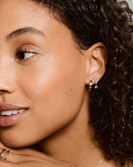 Simone Drop Earrings-18k Gold Vermeil / Lab Grown White Sapphire