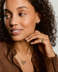 Organic DÃ´me Curve Gemstone Necklace-18k Gold Vermeil / Lab Grown White Sapphire / 16-18 inches