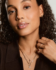 Puzzle Pendant Necklace-Garnet