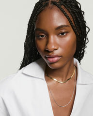 Bold Herringbone Chain Necklace-Sterling Silver / 20 inches