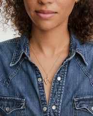 Bold Letter Pendant Necklace-18k Gold Vermeil / A / 20-22 inches