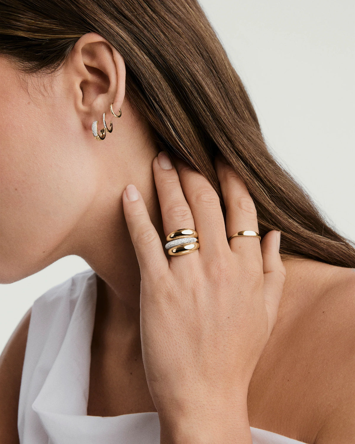 PavÃ© Diamond Huggie Hoops-14k Yellow Gold / Natural Diamond