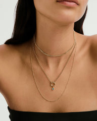 Rolo Chain Charm Necklace-14k Yellow Gold / 18 inches