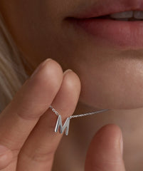 Letter Necklace-Sterling Silver / Q / 14-16 inches