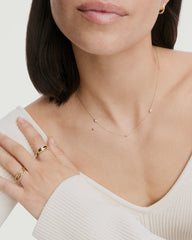 Satellite Necklace-18k Gold Vermeil / Lab Grown Sapphire / 14-16"