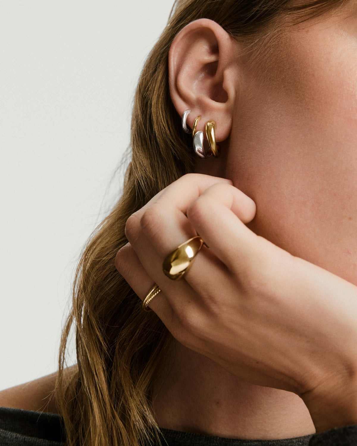 Jojo Double Hoops-Sterling Silver, 18k Gold Vermeil