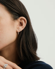 Single Mini Hoop-10k White Gold