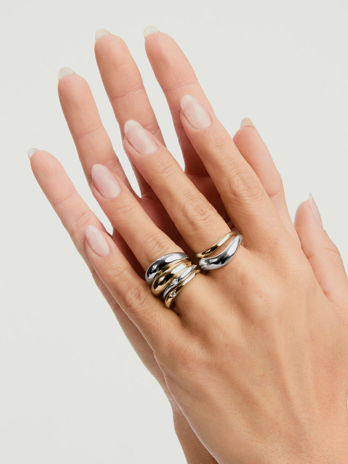 Organic DÃ´me Thin Nesting Ring-Sterling Silver / Lab Grown Diamond / 5