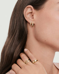 Charlotte Textured Hoops-18k Gold Vermeil