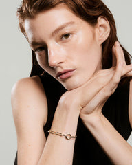 Paperclip Chain Charm Bracelet-14k Yellow Gold / 7.5 inches