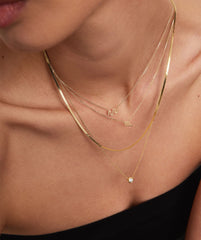 Zodiac Sign Necklace-14k Yellow Gold / Aquarius / 14-16 inches