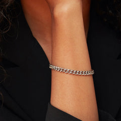 5mm Curb Chain Bracelet-Titanium / 8 inches