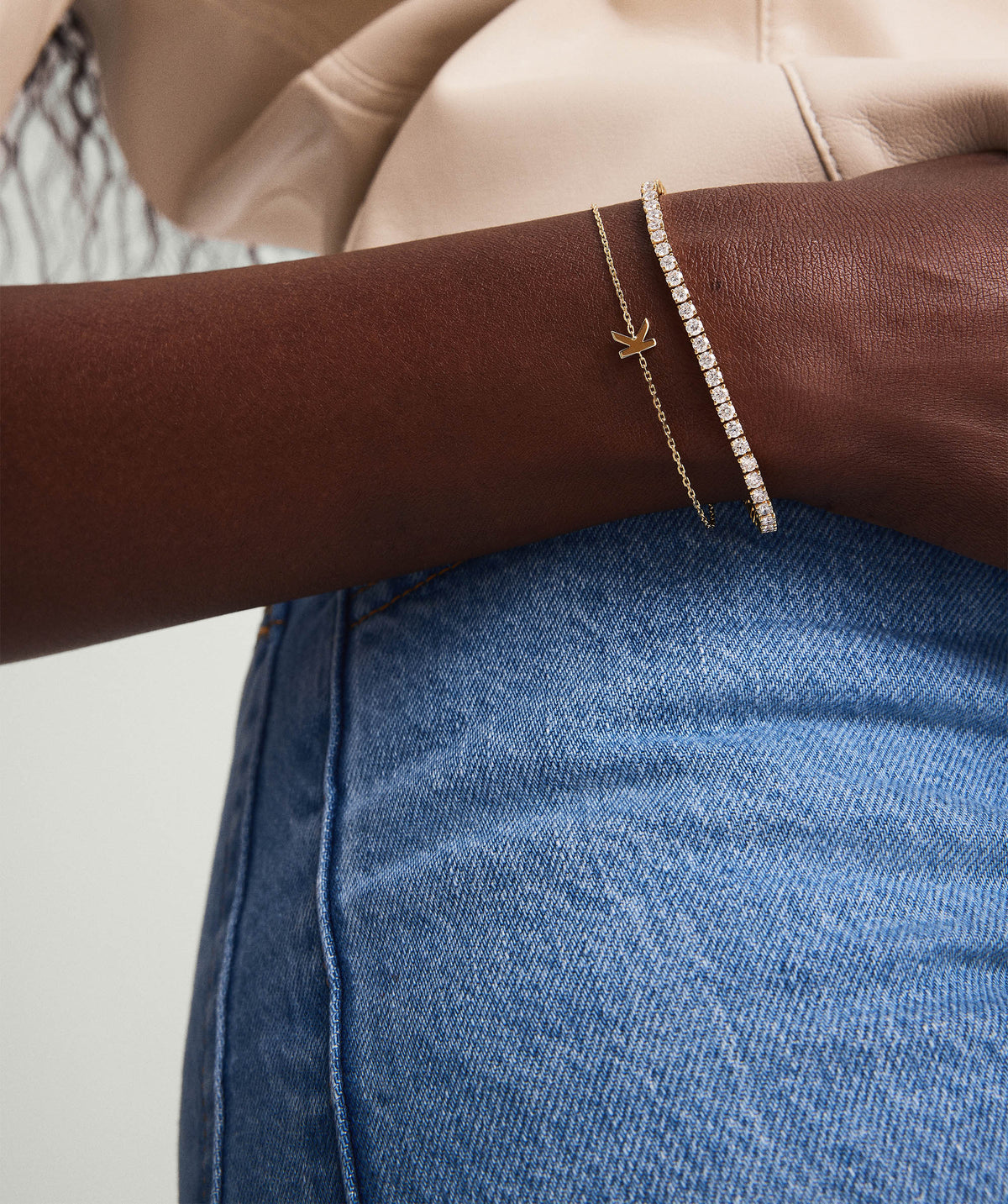 Letter Bracelet-14k Yellow Gold / S / 6-7 inches