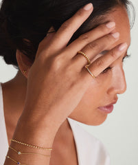 Diamonds Line Ring-14k Yellow Gold / Natural Diamond / 7