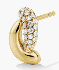 Brioche PavÃ© Lab Grown Sapphire Huggies-18k Gold Vermeil / Lab Grown Sapphire