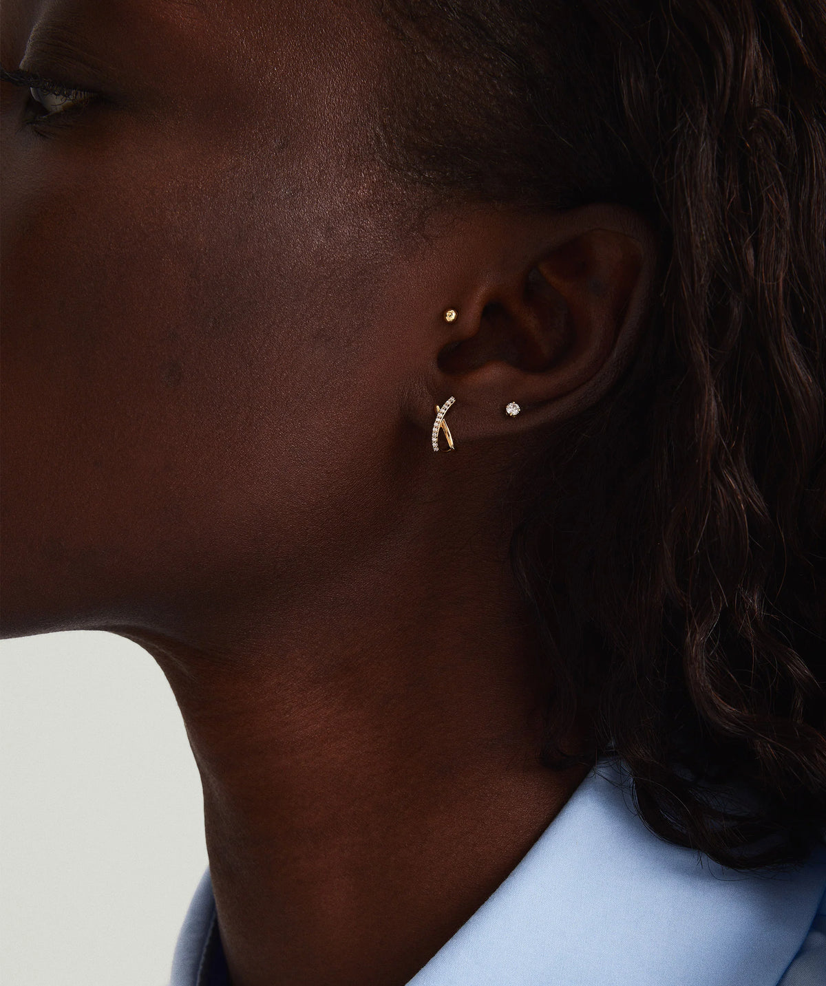 PavÃ© Diamond X Studs-14k Yellow Gold / Natural Diamond