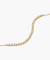 Lab Grown Sapphire Half Tennis Bracelet-18k Gold Vermeil / Lab Grown Sapphire / 6-7 inches