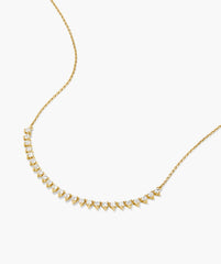 Lab Grown Sapphire Half Tennis Necklace-18k Gold Vermeil / Lab Grown Sapphire / 15-17 inches