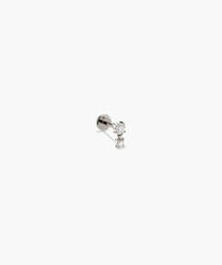Piercing Studio - Single Diamond Droplet Stud-14k White Gold / Natural Diamond