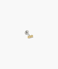 Single Spheres Bar Stud-14k Yellow Gold / Flat Back