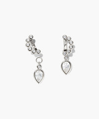 Remy Gemstone Charm Hoops-Sterling Silver / White Topaz