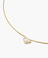 Two of Hearts Necklace-18k Gold Vermeil / Lab Grown White Sapphire