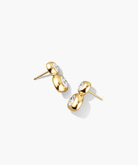 InÃ¨s Drop Studs-18k Gold Vermeil / Lab Grown White Sapphire