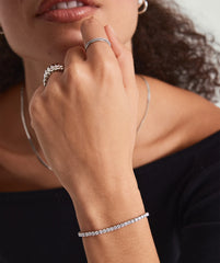 Lab Grown Diamond Tennis Bracelet 2.5mm-14k White Gold / Lab Grown Diamond / 7.5 inches