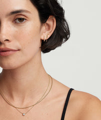 Bezel Lab Grown Diamond Huggies-14k Yellow Gold / Lab Grown Diamond