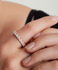 3.5mm Lab Grown Diamond Eternity Band-14k Yellow Gold / Lab Grown Diamond / 9.5
