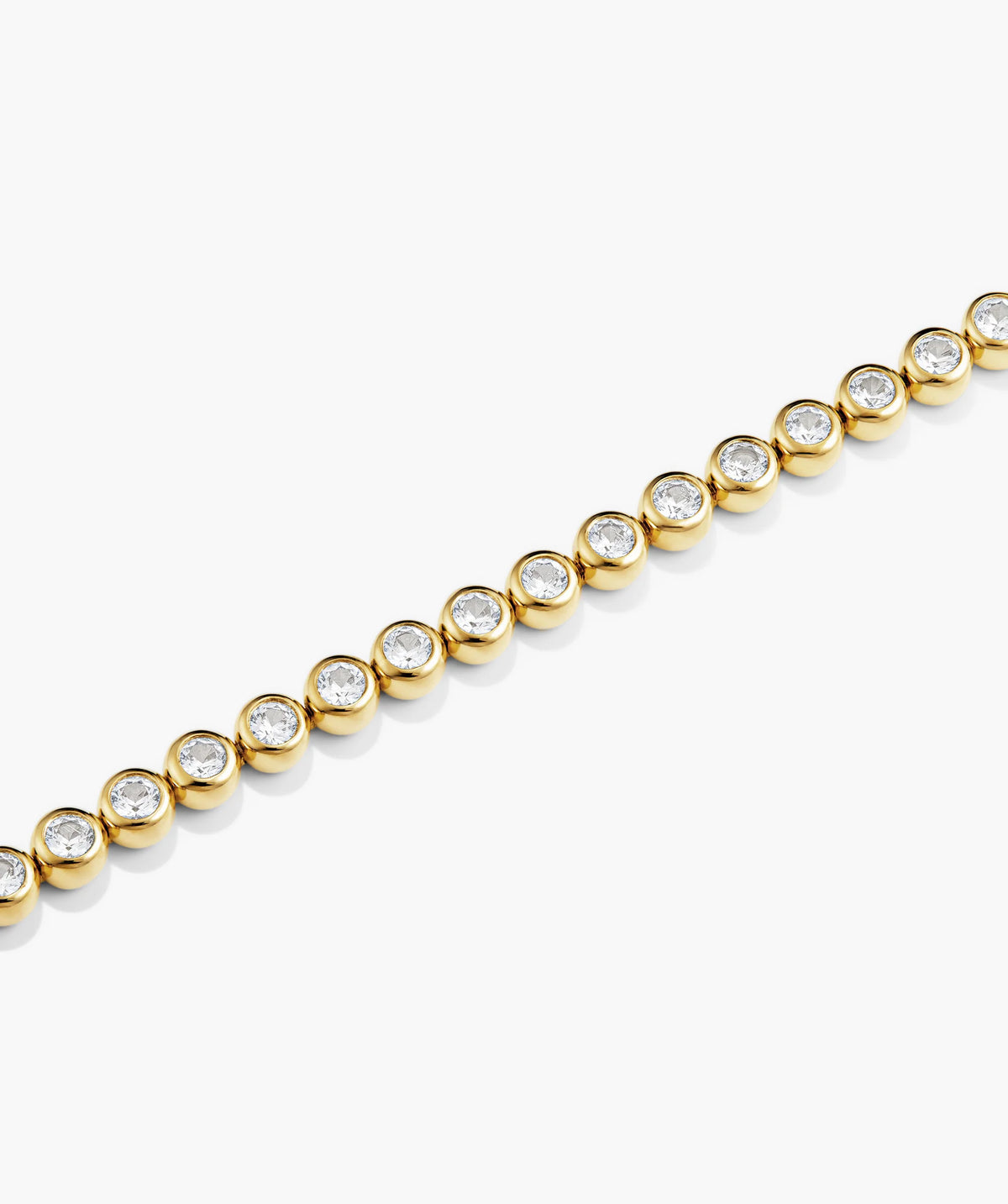 Zadie Bezel Lab Grown Sapphire Tennis Bracelet-18k Gold Vermeil / Lab Grown White Sapphire / 6.5 inches