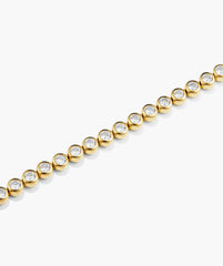 Zadie Bezel Lab Grown Sapphire Tennis Bracelet-18k Gold Vermeil / Lab Grown White Sapphire / 6.5 inches