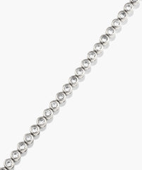 Zadie Bezel Lab Grown Sapphire Tennis Necklace-Sterling Silver / Lab Grown White Sapphire / 15.5 inches