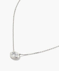 Lucia Necklace-Sterling Silver / Lab Grown White Sapphire / 15-17"