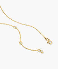 Organic DÃ´me Curve Gemstone Necklace-18k Gold Vermeil / Lab Grown White Sapphire / 16-18 inches